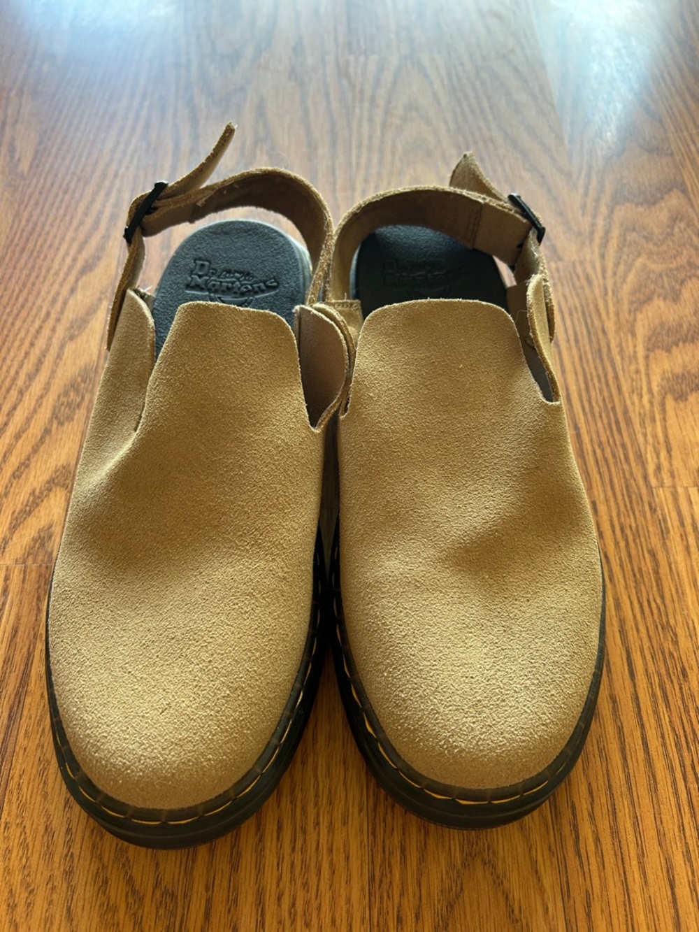 Dr. Martens Tan Suede Clogs